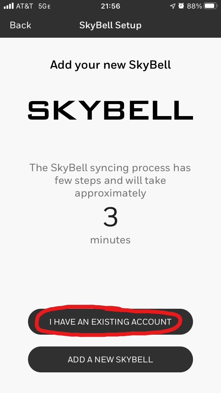Skybell Setup iOS (iPhone) NorthStar Connect or Total Connect 2.0